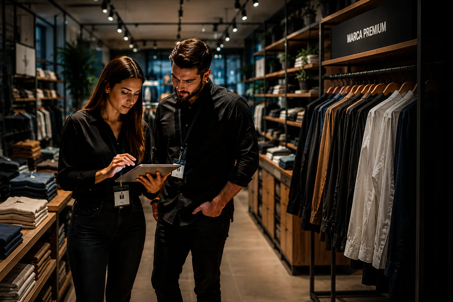 Vendedores analisando dados de sell-out no ponto de venda