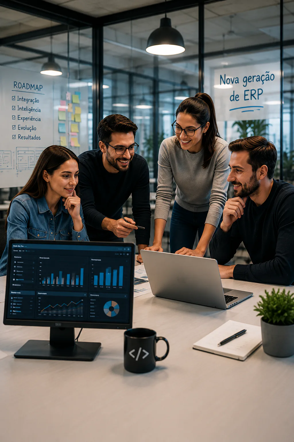 Equipe de Software House construindo a nova geração de ERPs