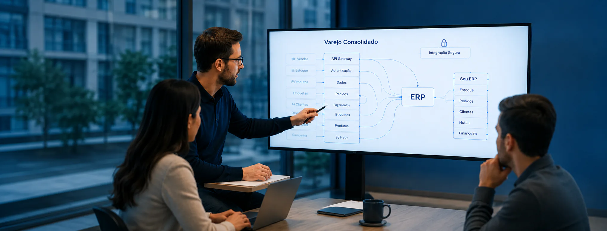 Equipe da Varejo Consolidado trabalhando com Software Houses parceiras